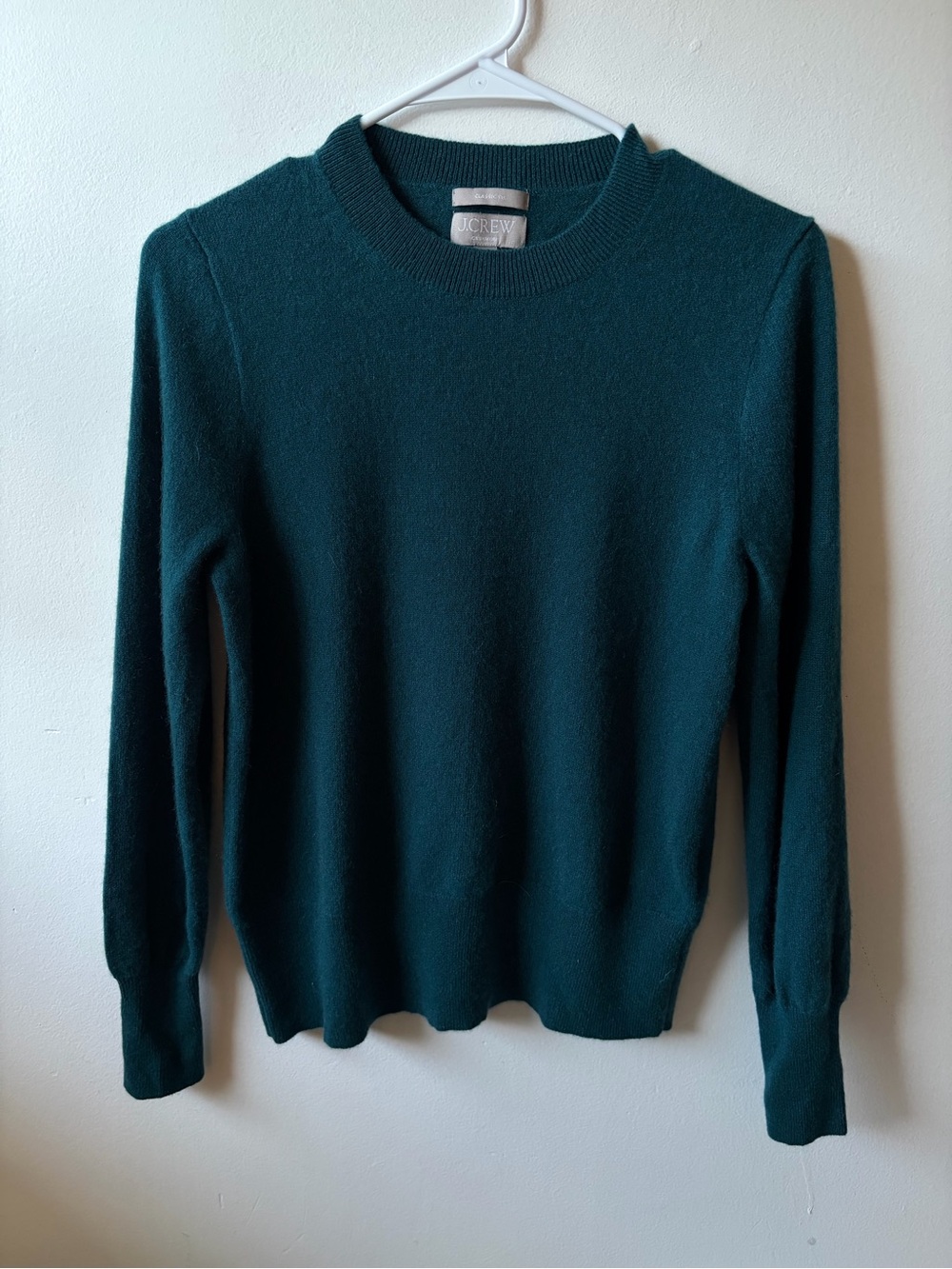 J. Crew Women's Cashmere Crewneck Sweater in Deep Green